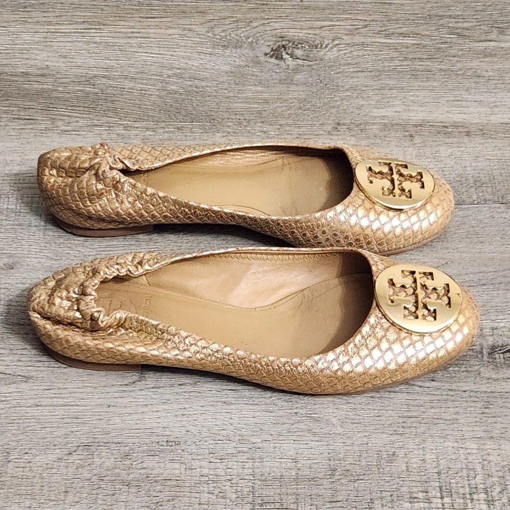 Tory Burch Reva Python Leather Flats - image 5